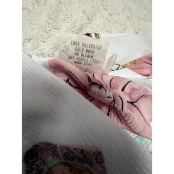 Vintage T. Marie Sissies Women Floral Print Shirt Blouse Top Size 14 Long Sleeve - Picture 5 of 9